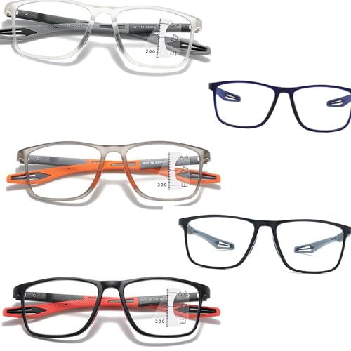 Anti Blaulicht Gleitsichtbrille Lesebrille Geeignet für Herren/Damen，Anti Schwindlig Bequeme flexible Computer-Lesebrille, 1.0x,1.5x,2.0x,2.5x,3.0x,3.5x,4.0x,1-Paar ( Farbe : Clear , Größe : 2.0x ) von POCHY