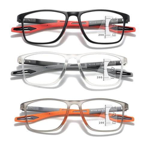 Anti Blaulicht Gleitsichtbrille Lesebrille Geeignet für Herren/Damen，Anti Schwindlig Sportliches Leichte Computer-Lesebrille, 1.0x,1.5x,2.0x,2.5x,3.0x,3.5x,4.0x,1-Paar ( Farbe : Blau , Größe : 4.0x ) von POCHY