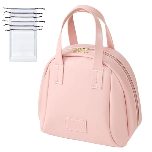 Multi-Layered Shell-Shaped Cosmetic Bag, Multi-Layered Makeup Bag, Waterproof Makeup Cosmetic Bag Travel Organizer (Pink) von POCHY