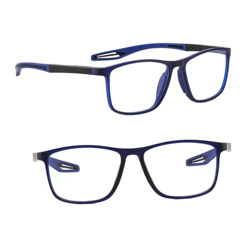 POCHY Anti Blaulicht Gleitsichtbrille Lesebrille Geeignet für Herren/Damen，Bequeme Leichte Computer-Lesebrille, 1.0x,1.5x,2.0x,2.5x,3.0x,3.5x,4.0x,1-Paar (Farbe : Blau, Größe : 4.0x) von POCHY