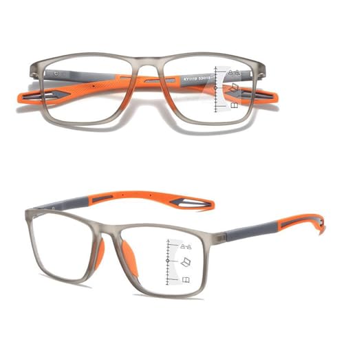 POCHY Anti Blaulicht Gleitsichtbrille Lesebrille Geeignet für Herren/Damen，Bequeme Ultraleicht Computer-Lesebrille, 1.0x,1.5x,2.0x,2.5x,3.0x,3.5x,4.0x,1-Paar (Farbe : Orange, Größe : 4.0x) von POCHY