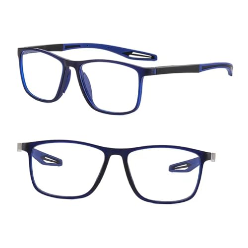 POCHY Anti Blaulicht Gleitsichtbrille Lesebrille Geeignet für Herren/Damen，Bequeme flexible Computer-Lesebrille, 1.0x,1.5x,2.0x,2.5x,3.0x,3.5x,4.0x,1-Paar (Farbe : Blau, Größe : 3.5x) von POCHY