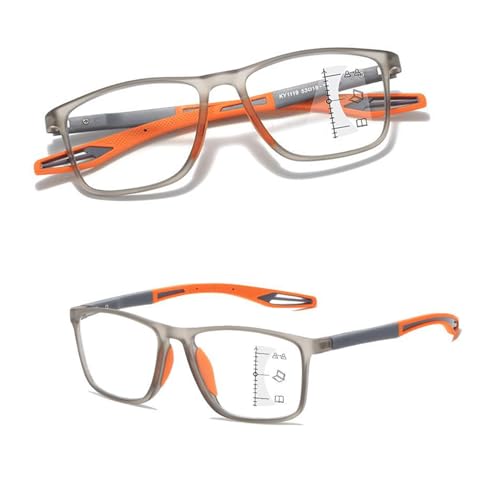 POCHY Anti Blaulicht Gleitsichtbrille Lesebrille Geeignet für Herren/Damen，Bequeme flexible Computer-Lesebrille, 1.0x,1.5x,2.0x,2.5x,3.0x,3.5x,4.0x,1-Paar (Farbe : Orange, Größe : 1.0x) von POCHY