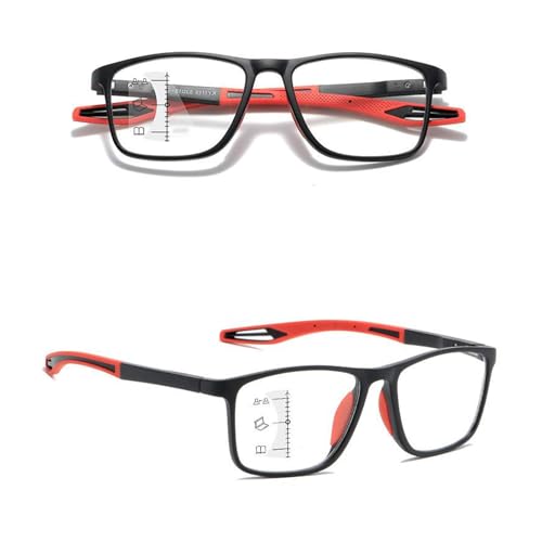 POCHY Anti Blaulicht Gleitsichtbrille Lesebrille Geeignet für Herren/Damen，Bequeme flexible Computer-Lesebrille, 1.0x,1.5x,2.0x,2.5x,3.0x,3.5x,4.0x,1-Paar (Farbe : Rot, Größe : 4.0x) von POCHY