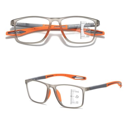 POCHY Anti Blaulicht Gleitsichtbrille Lesebrille Geeignet für Herren/Damen，Sportliches Leichte Computer-Lesebrille, 1.0x,1.5x,2.0x,2.5x,3.0x,3.5x,4.0x,1-Paar (Farbe : Orange, Größe : 1.5x) von POCHY