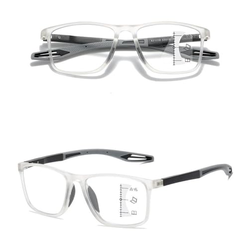 POCHY Anti Blaulicht Gleitsichtbrille Lesebrille Geeignet für Herren/Damen，Sportliches flexible Computer-Lesebrille, 1.0x,1.5x,2.0x,2.5x,3.0x,3.5x,4.0x,1-Paar (Farbe : Clear, Größe : 1.5x) von POCHY