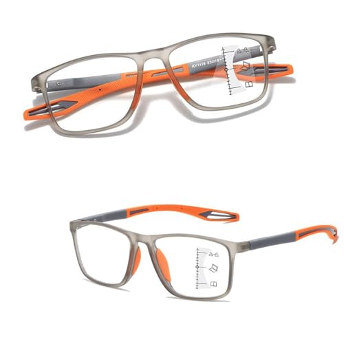 POCHY Anti Blaulicht Gleitsichtbrille Lesebrille Geeignet für Herren/Damen，Sportliches flexible Computer-Lesebrille, 1.0x,1.5x,2.0x,2.5x,3.0x,3.5x,4.0x,1-Paar (Farbe : Orange, Größe : 1.0x) von POCHY