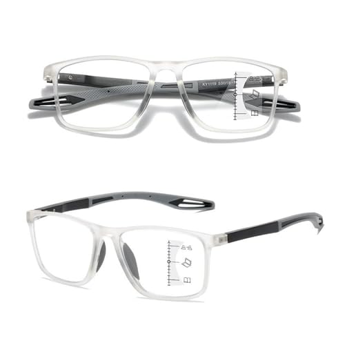 POCHY Anti Blaulicht Gleitsichtbrille Lesebrille Geeignet für Herren/Damen，flexible Leichte Computer-Lesebrille, 1.0x,1.5x,2.0x,2.5x,3.0x,3.5x,4.0x,1-Paar (Farbe : Clear, Größe : 1.0x) von POCHY