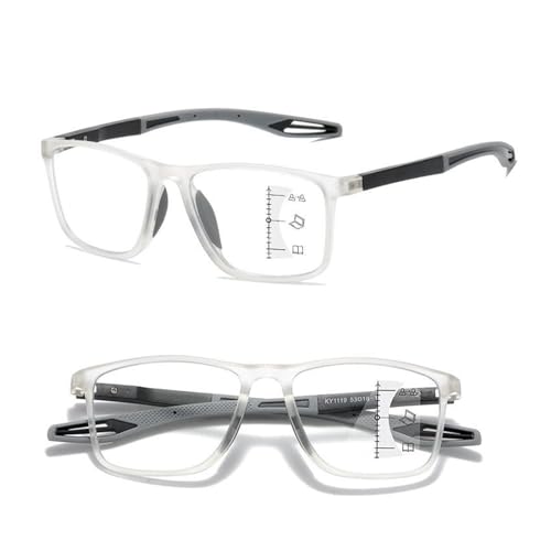 POCHY Anti Blaulicht Gleitsichtbrille Lesebrille Geeignet für Herren/Damen，flexible Modisch Computer-Lesebrille, 1.0x,1.5x,2.0x,2.5x,3.0x,3.5x,4.0x,1-Paar (Farbe : Clear, Größe : 1.5x) von POCHY