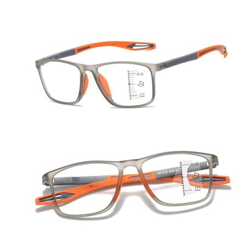 POCHY Anti Blaulicht Gleitsichtbrille Lesebrille Geeignet für Herren/Damen，flexible Modisch Computer-Lesebrille, 1.0x,1.5x,2.0x,2.5x,3.0x,3.5x,4.0x,1-Paar (Farbe : Orange, Größe : 2.0x) von POCHY