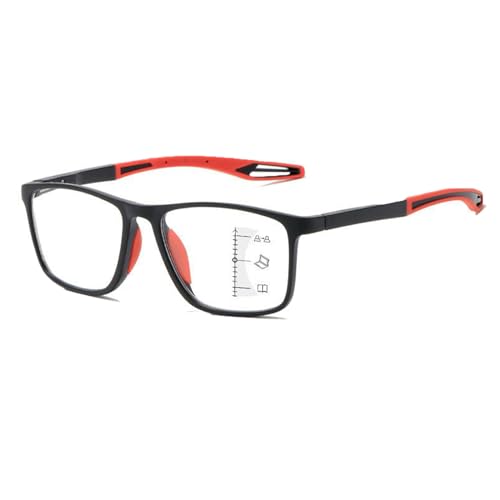 POCHY Anti Blaulicht Gleitsichtbrille Lesebrille Geeignet für Herren/Damen，flexible Modisch Computer-Lesebrille, 1.0x,1.5x,2.0x,2.5x,3.0x,3.5x,4.0x,1-Paar (Farbe : Rot, Größe : 1.0x) von POCHY