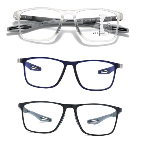 POCHY Anti-blaue Gleitsichtbrille Lesebrille Geeignet für Herren/Damen，Anti Schwindlig flexible Ultraleicht Computer-Lesebrille, 1.0x,1.5x,2.0x,2.5x,3.0x,3.5x,4.0x,1-Paar (Farbe : Blau, Größe : 2.5x) von POCHY