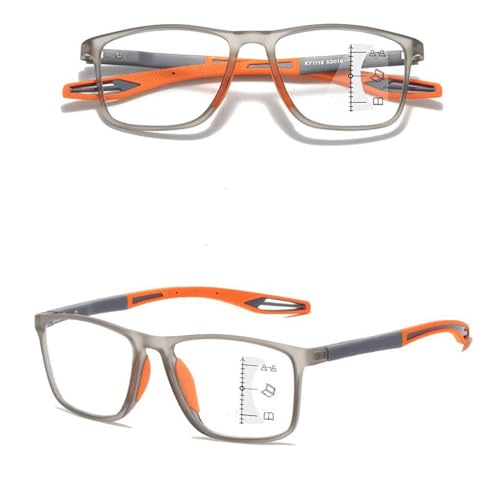 POCHY Blaulichtfilter Gleitsichtbrille Lesebrille Geeignet für Herren/Damen，Sportliches Ultraleicht Computer-Lesebrille, 1.0x,1.5x,2.0x,2.5x,3.0x,3.5x,4.0x,1-Paar (Farbe : Orange, Größe : 1.5x) von POCHY