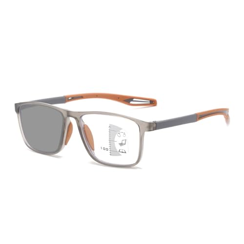 POCHY Flexible sportliche Lesebrille,progressive Multifokus Blaulichtblockierende Lightweight Lesegeräte, photochrome Lesebrille(Farbe:Orange,Größe:2.5x) von POCHY