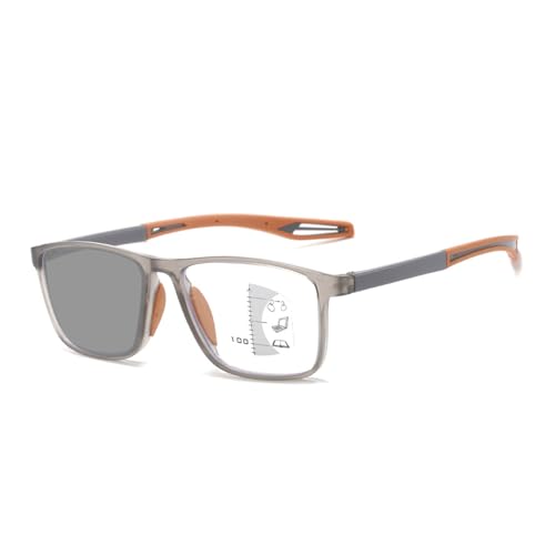 POCHY Flexible sportliche Lesebrille,progressive Multifokus Blaulichtblockierende Mode Leser, photochrome Lesebrille(Farbe:Orange,Größe:2.0x) von POCHY