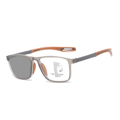 POCHY Flexible sportliche Lesebrille,progressive Multifokus Blaulichtblockierende stilvolle Leser, photochrome Lesebrille(Farbe:Orange,Größe:1.5x) von POCHY