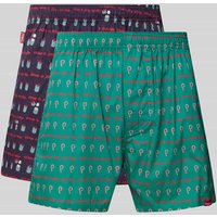 POCKIES Boxershorts mit Motiv-Print Modell 'Jolly Ass' im 2er-Pack in Hellgruen, Größe M von POCKIES