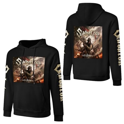 PODCAST Herren Hoodie Sabaton Hoody Sweatshirt für Männer Langarm Pullover mit Kapuze Sport Outerwear Front Back Print Kapuzenpullover 2XL von PODCAST