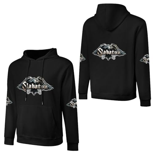 PODCAST Herren Hoodie Sabaton Hoody Sweatshirt für Männer Langarm Pullover mit Kapuze Sport Outerwear Front Back Print Kapuzenpullover S von PODCAST