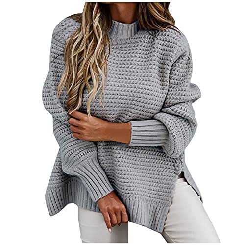 Damen Rollkragenpullover Strick-Pullover Rolli Sweater Beiläufig Pullover Knit Pulli Elegant Langarm Strickmantel Oberseiten Herbst und Winter Warm Feinstrick Sweat Solid Color ÜBergangsjacke von PODOLIXIA