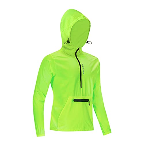 Fahrradjacke Herren Leicht mit Kapuze und Half Zip Sommer Packbare Outdoorjacke Wasserabweisend Softshelljacke Sportjacke mit Taschen Funktionsjacke Wander Reisen Fahrrad Regenjacke Kapuzenjacke von PODOLIXIA