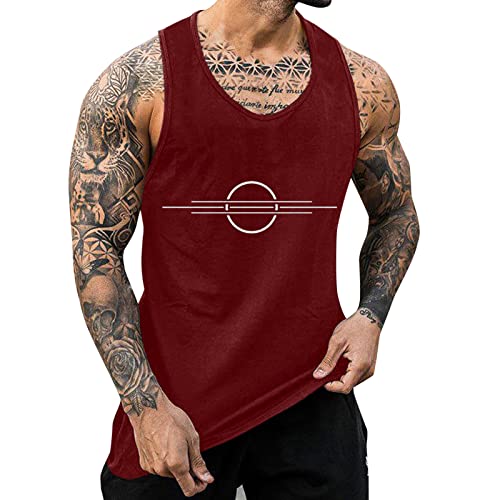 Herren Tank Top Hawaii-Print Sportlicher Muskelshirts Fitnessstudio Tanktops Sleeveless Tankshirts Blumenmuster T Shirt Schnelltrocknende Freizeit Laufshirt Loser Passform Sportweste von PODOLIXIA