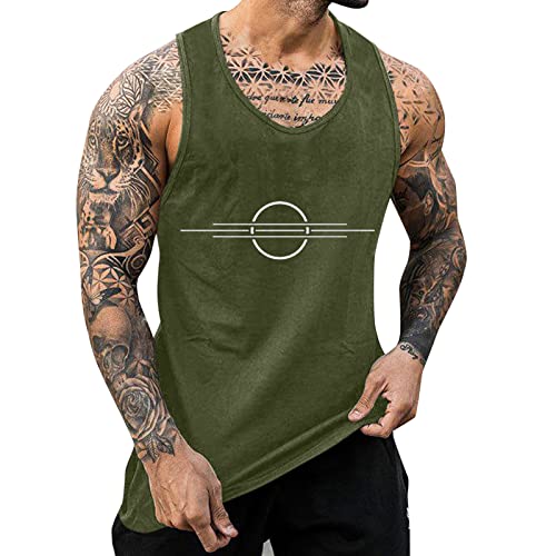 Herren Tank Top Hawaii-Print Sportlicher Muskelshirts Fitnessstudio Tanktops Sleeveless Tankshirts Blumenmuster T Shirt Schnelltrocknende Freizeit Laufshirt Loser Passform Sportweste von PODOLIXIA