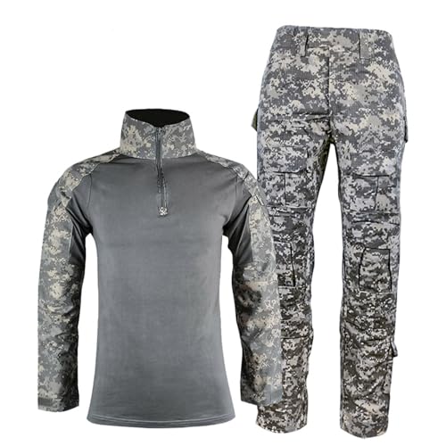 PODOLIXIA Airsoft Shirts Multicam Hosen 2-Teiler Herren Outfits Überleben Taktische Ausrüstung für Männer Camo BDU Uniform Ripstop Taktische Anzug Polizei Riot Gear von PODOLIXIA