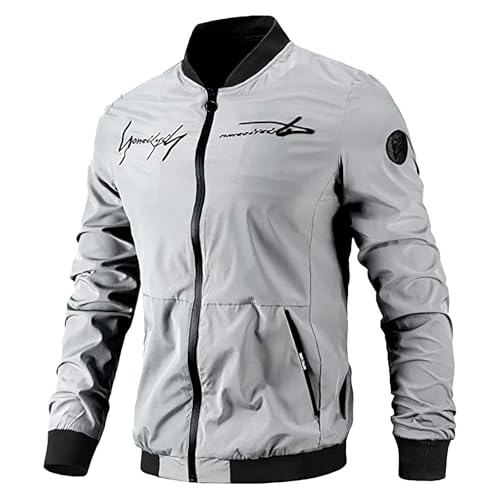 PODOLIXIA Bomberjacke Herren Herbst Winter Übergangsjacke Rundhals Fliegerjacke mit Buchstabe Aufdruck Herbstjacke Herren Modische Blouson Jacke Herrenjacke mit Letter Stickerei PODOLIXIA Bomberjacke Herren Herbst Winter Übergangsjacke Rundhals Fliegerjacke mit Buchstabe Aufdruck Herbstjacke Herren Modische Blouson Jacke Herrenjacke mit Letter Stickerei von PODOLIXIA
