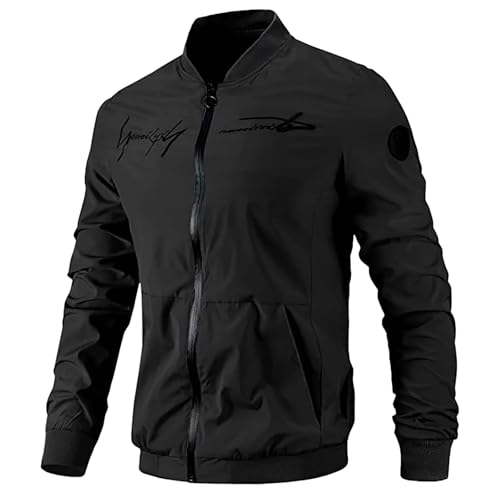 PODOLIXIA Bomberjacke Herren Herbst Winter Übergangsjacke Rundkragen Fliegerjacke mit Buchstabe Print Herbstjacke Herren Mode Blouson Jacke Herrenjacken mit Letter Stickerei PODOLIXIA Bomberjacke Herren Herbst Winter Übergangsjacke Rundkragen Fliegerjacke mit Buchstabe Print Herbstjacke Herren Mode Blouson Jacke Herrenjacken mit Letter Stickerei von PODOLIXIA