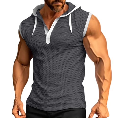 PODOLIXIA Herren Tank Top Gym Bodybuilding Ärmellose Hoodie Laufenshirt Workout Sport Muskelshirt Männer Tops Kaputzenpullover Lässiger Tanktop mit Kapuze Waffel-Karo Achselshirt Unterhemd PODOLIXIA Herren Tank Top Gym Bodybuilding Ärmellose Hoodie Laufenshirt Workout Sport Muskelshirt Männer Tops Kaputzenpullover Lässiger Tanktop mit Kapuze Waffel-Karo Achselshirt Unterhemd von PODOLIXIA