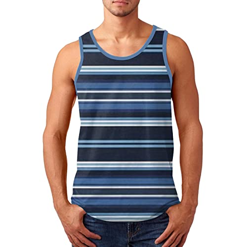 PODOLIXIA Herren Tank Top Sport Sommer Gestreift Trägershirts Workout Muskelshirt Outdoor Männer Unterhemden Leicht Achselshirt Leisure Ärmellose Oberteile von PODOLIXIA
