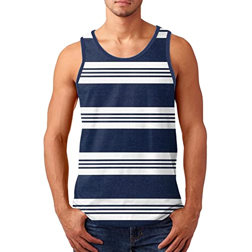 PODOLIXIA Herren Tank Top Sport Sommer Gestreift Trägershirts Workout Muskelshirt Outdoor Männer Unterhemden Leicht Achselshirt Leisure Ärmellose Oberteile von PODOLIXIA