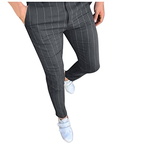 PODOLIXIA Hose Herren Lang Sommerhosen Gestreifte Hose Freizeithosen Stylische Jogginghose Leisure für Männer Regular Fit Straight Leg Bequem Lange Sporthosen von PODOLIXIA
