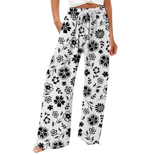 PODOLIXIA Hosen Damen Weite Hose Damen Sommer Bunt Palazzo Hose Weites Bein Freizeithose mit Gummizug und Tunnelzug Blumenmuster Baggy Damenhose Hawaii Urlaub Strandhose Casual Stoffhose PODOLIXIA Hosen Damen Weite Hose Damen Sommer Bunt Palazzo Hose Weites Bein Freizeithose mit Gummizug und Tunnelzug Blumenmuster Baggy Damenhose Hawaii Urlaub Strandhose Casual Stoffhose von PODOLIXIA
