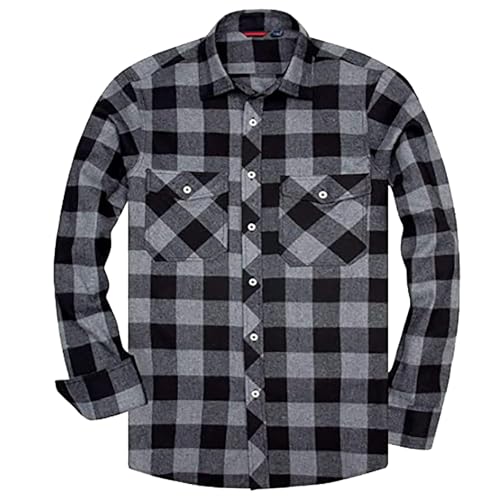 PODOLIXIA Kariertes Hemd Herren Langarm Holzfällerhemd Regular Fit Freizeithemd mit Brusttaschen Karohemd Button-Down Herrenhemden Langarm Trachtenhemd Oberhemden PODOLIXIA Kariertes Hemd Herren Langarm Holzfällerhemd Regular Fit Freizeithemd mit Brusttaschen Karohemd Button-Down Herrenhemden Langarm Trachtenhemd Oberhemden von PODOLIXIA