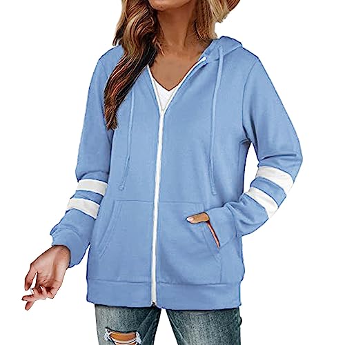 PODOLIXIA Oversize Hoodie Damen Sweatjacke mit Kapuze Damen Jacke Frühling Zip Up Kapuzenpullover Sport Casual Kapuzenjacke Kapuzenpulli Reißverschluss Sweatshirt von PODOLIXIA