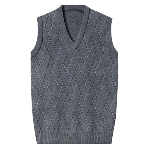 PODOLIXIA Pullunder Herren 2 in 1 Hemd Kragen Ärmellose Strickpullover Herren V-Ausschnitt Feinstrick Weste Slim Fit Elegante Strickweste Gentleman Business Strickwaren Unterhemd von PODOLIXIA