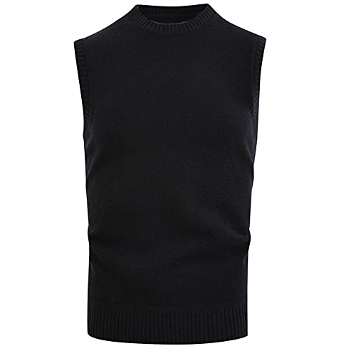 PODOLIXIA Pullunder Herren Ärmellos Herren Pullover Sommer, Leicht Strickwesten Rundhals Keine Ärmel Strickpullover Männer Strick Unterhemd ohne Ärmel Strick Tanktops Casual Sweater Strickwaren von PODOLIXIA