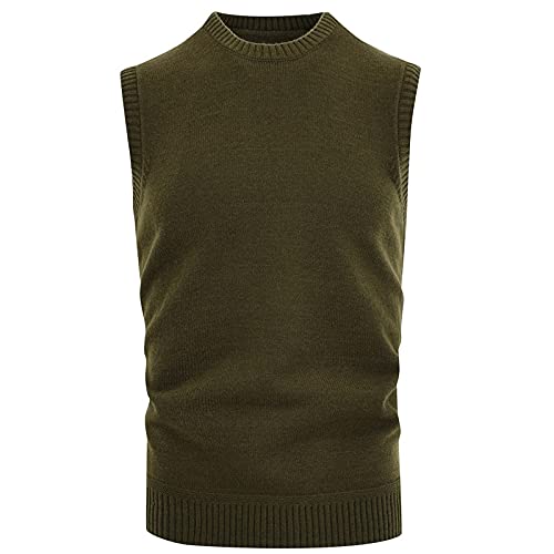 PODOLIXIA Pullunder Herren Ärmellos Herren Pullover Sommer, Leichte Strickwesten Rundkragen Ärmellos Strickpullover Male Strick Unterhemd ohne Ärmel Strick Tanktops Casual Sweater Strickwaren von PODOLIXIA