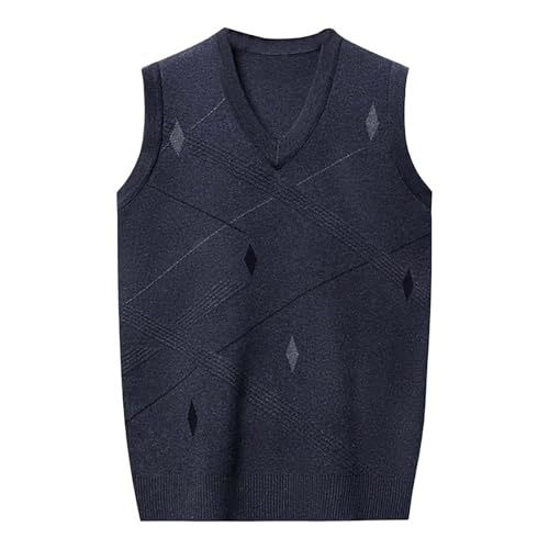 PODOLIXIA Pullunder Herren Ärmellos Strickpullover Herren V-Ausschnitt Feinstrick Weste Slim Fit Elegant Strickweste Gentleman Business Strickwaren Unterhemd von PODOLIXIA