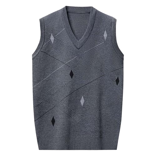 PODOLIXIA Pullunder Herren Ärmellos Strickpullover Herren V-Ausschnitt Feinstrick Weste Slim Fit Elegant Strickweste Gentleman Business Strickwaren Unterhemd von PODOLIXIA