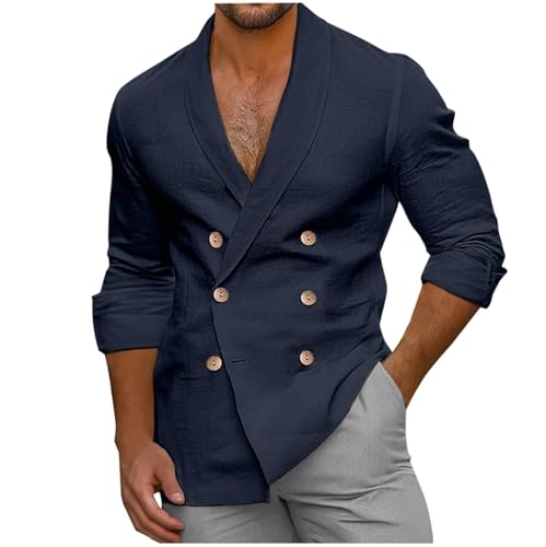 PODOLIXIA Sakko Herren Baumwolle Schalkragen Anzugjacken Blazer Herren Sportlich Elegante Tuxedo Jacke mit Zweireihiger Slim Fit für Party Hochzeit Weihnachten PODOLIXIA Sakko Herren Baumwolle Schalkragen Anzugjacken Blazer Herren Sportlich Elegante Tuxedo Jacke mit Zweireihiger Slim Fit für Party Hochzeit Weihnachten von PODOLIXIA