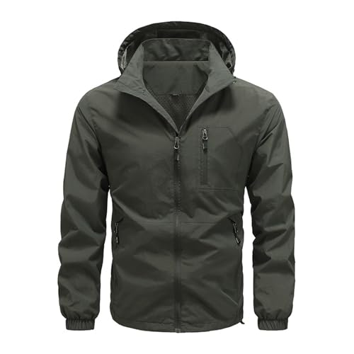 PODOLIXIA Softshelljacke Herren mit Kapuze Outdoorjacke Winddichte Wasserdicht Funktionsjacke Frühling Herbst Übergangsjacke Kapuzenjacke Trekking Outdoor Wanderjacke Casual Herren Jacke Herbst von PODOLIXIA