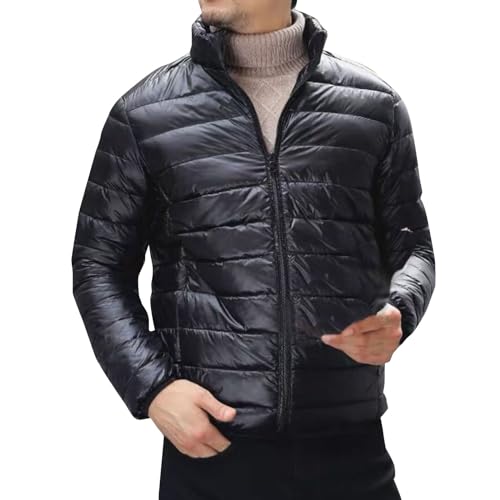 PODOLIXIA Steppjacke Herren Leicht ohne Kapuze Stehkragen Übergangsjacke Dünne Winterjacke Langärmeliges Daunenjacke Warm Puffer Mantel Herren Jacke von PODOLIXIA