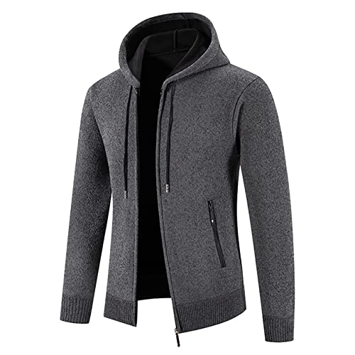 PODOLIXIA Strickjacke Herren mit Kapuze Strickpullover Reißverschluss Gestrickt Cardigan Strick Hoodie Pullover Herbst Winter Übergangsjacke Fleece-Futter Männer Casual Pullover PODOLIXIA Strickjacke Herren mit Kapuze Strickpullover Reißverschluss Gestrickt Cardigan Strick Hoodie Pullover Herbst Winter Übergangsjacke Fleece-Futter Männer Casual Pullover von PODOLIXIA