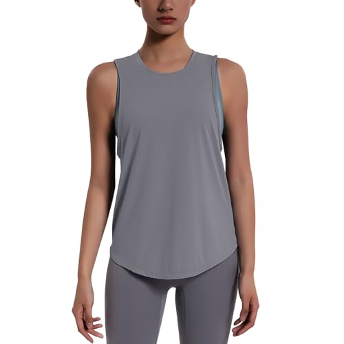PODOLIXIA Tank Top Damen Sommer Sporttop Mesh Sportoberteil Damen Fitness Ärmellose Quick Dry Funktionsshirt Atmungsaktiv Gym Sportbekleidung ohne Ärmel Laufshirt von PODOLIXIA
