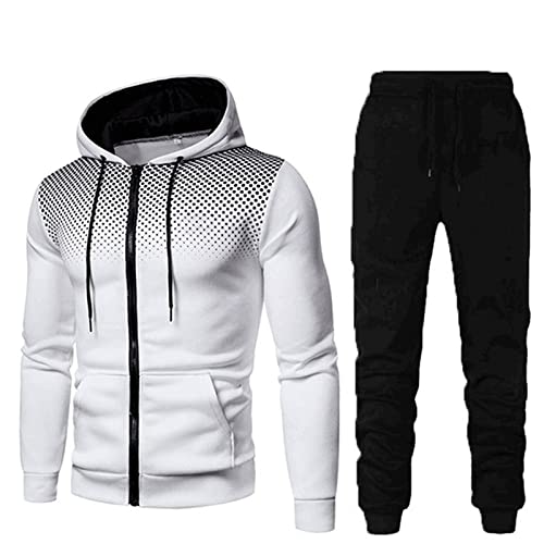 PODOLIXIA Trainingsanzug Herren Set Jogginganzug Sportanzug Sportbekleidung Freizeitanzug Fitness Outfit Männer Kapuzenjacke Hoodie und Jogginggose Tracksuit 2 Teiler Joggingsuit Activewear von PODOLIXIA