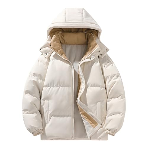 PODOLIXIA Winterjacke Damen mit Kapuze Warm Steppjacke Winter Outdoor Kapuzejacke Baumwolle Puffer Jacke Loose Daunenjacke Frauen Wattierte Jacke Übergangsjacke von PODOLIXIA