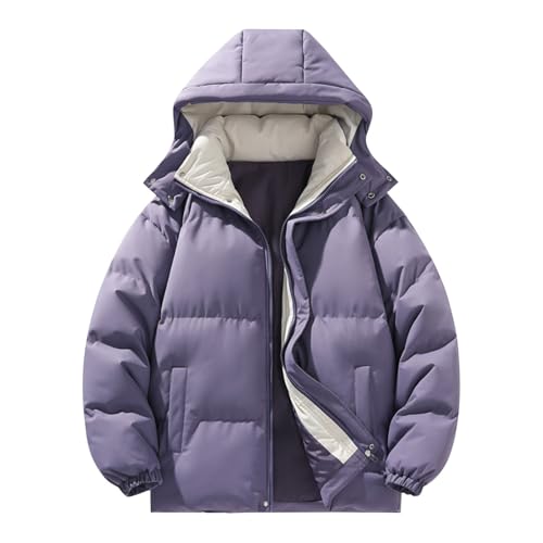 PODOLIXIA Winterjacke Damen mit Kapuze Warm Steppjacke Winter Outdoor Kapuzejacke Baumwolle Puffer Jacke Loose Daunenjacke Frauen Wattierte Jacke Übergangsjacke von PODOLIXIA